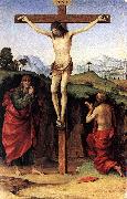 FRANCIA, Francesco Crucifixion with Sts John and Jerome dfh Sweden oil painting artist